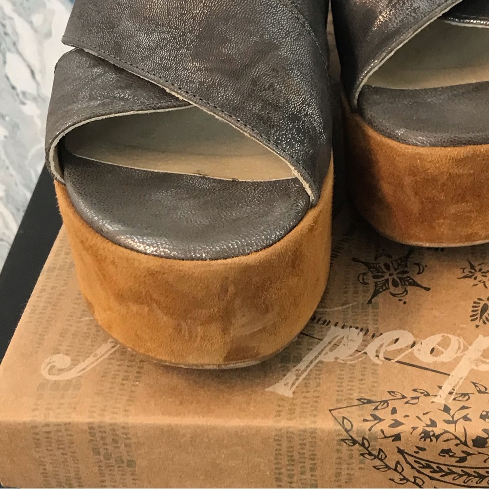 Free People Color Block Platform. Barley Worn - image 8